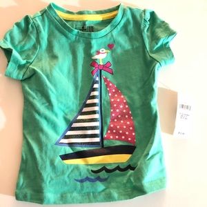 12-18 months baby gap sail boat green t-shirt. Tee